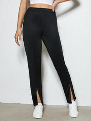 Outfit Flow - IZURIA Front Slit Elastic Waist Pants