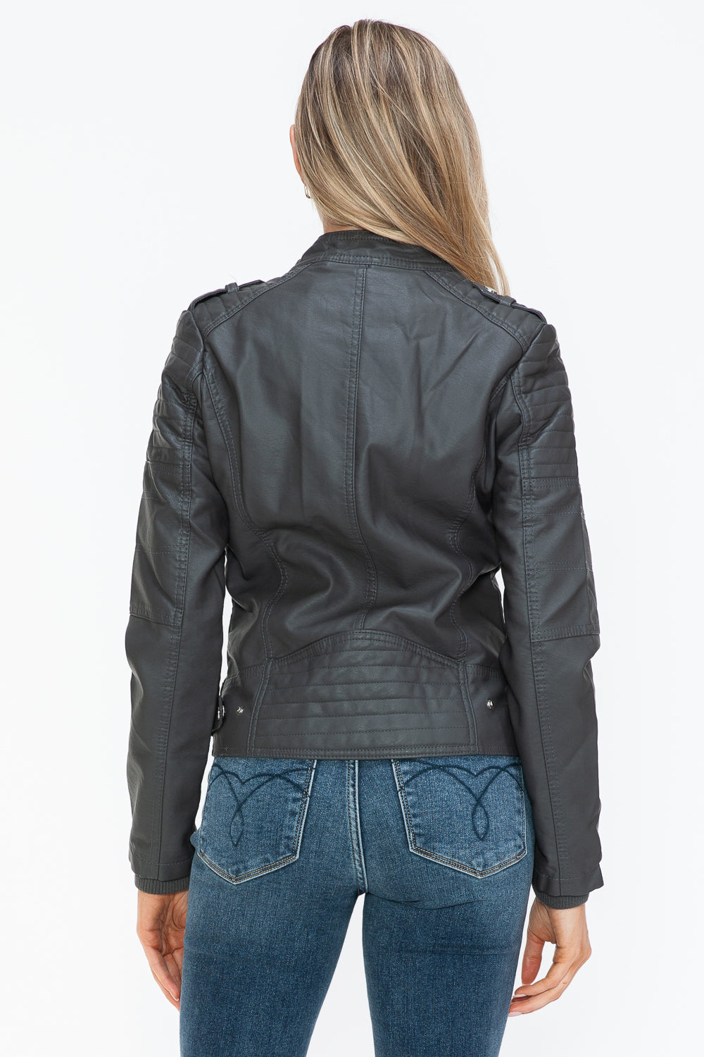 Outfit Flow - Snobbish PU Leather Biker Jacket with Side Zip Pockets