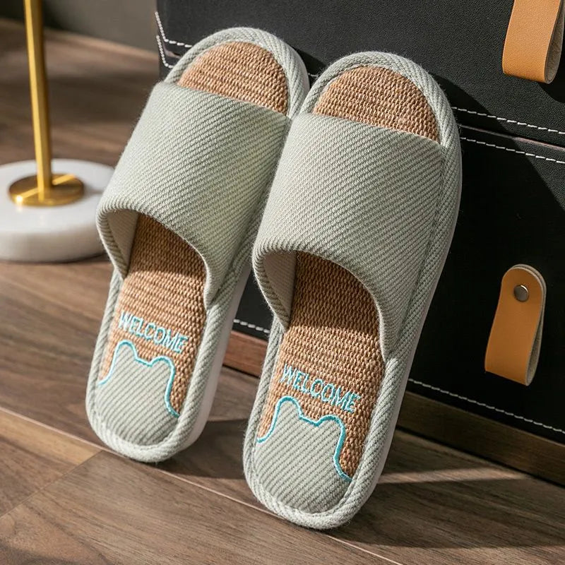 Open Toe Flats Slippers Green OutfitFlow