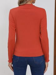 Outfit Flow - Mock Neck Long Sleeve T-Shirt