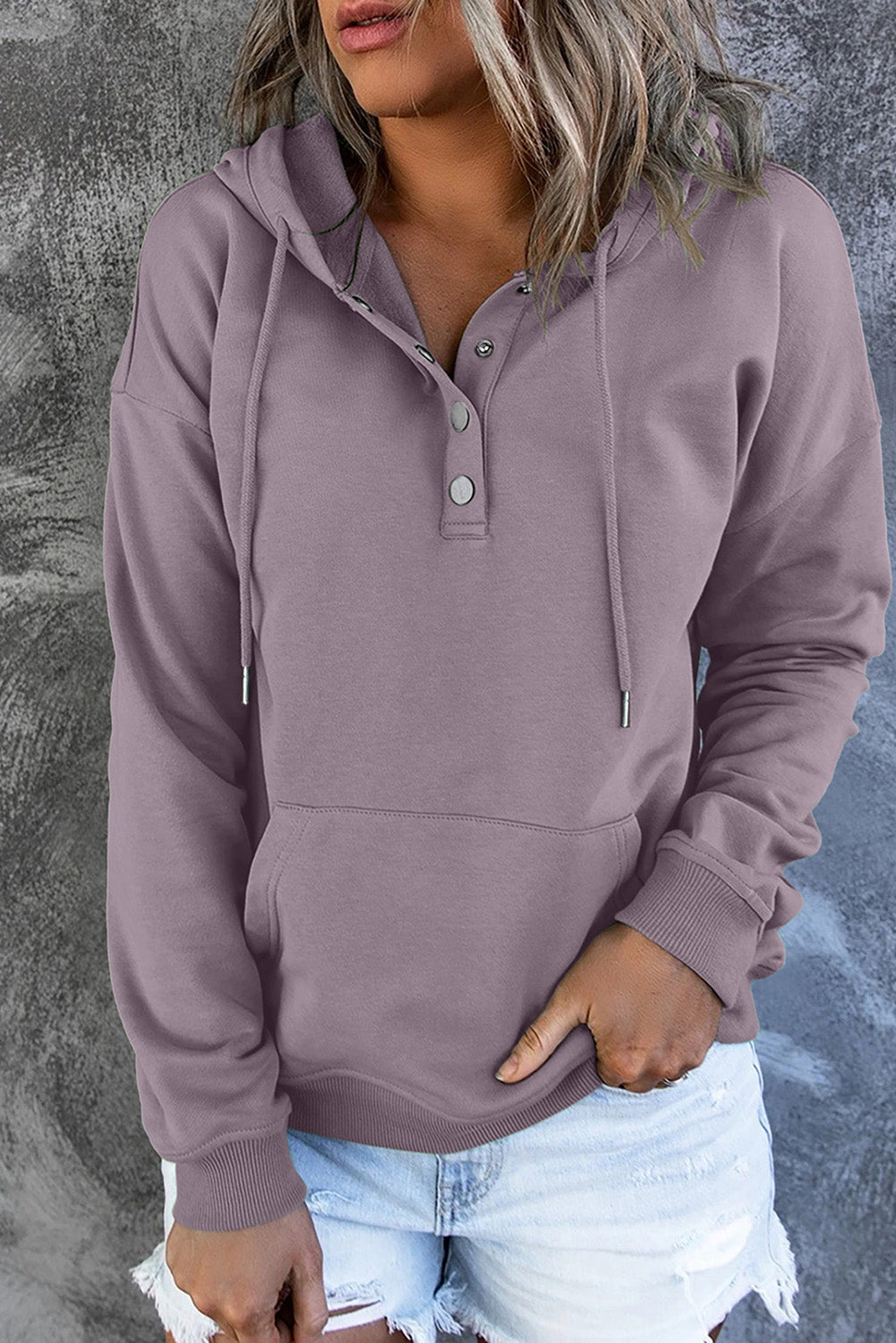 Outfit Flow - Dropped Shoulder Long Sleeve Hoodie with Pocket