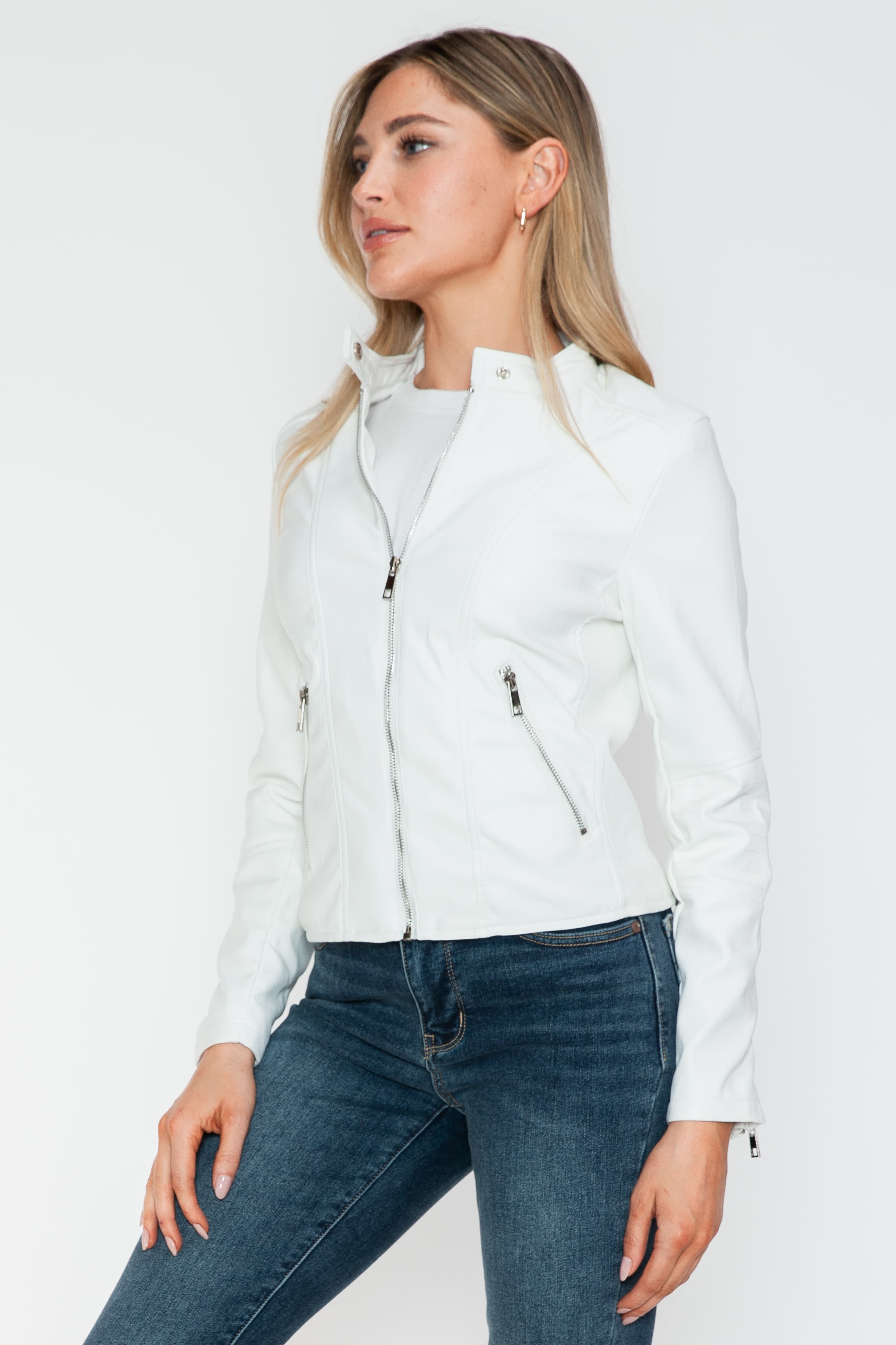 Outfit Flow - Snobbish PU Leather Zip Up Jacket with Pockets