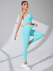 Scoop Neck Wide Strap Top and Pants Active Set