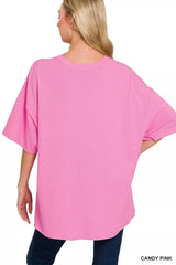 Zenana Cotton Short Sleeve Oversized Tunic Tee OutfitFlow