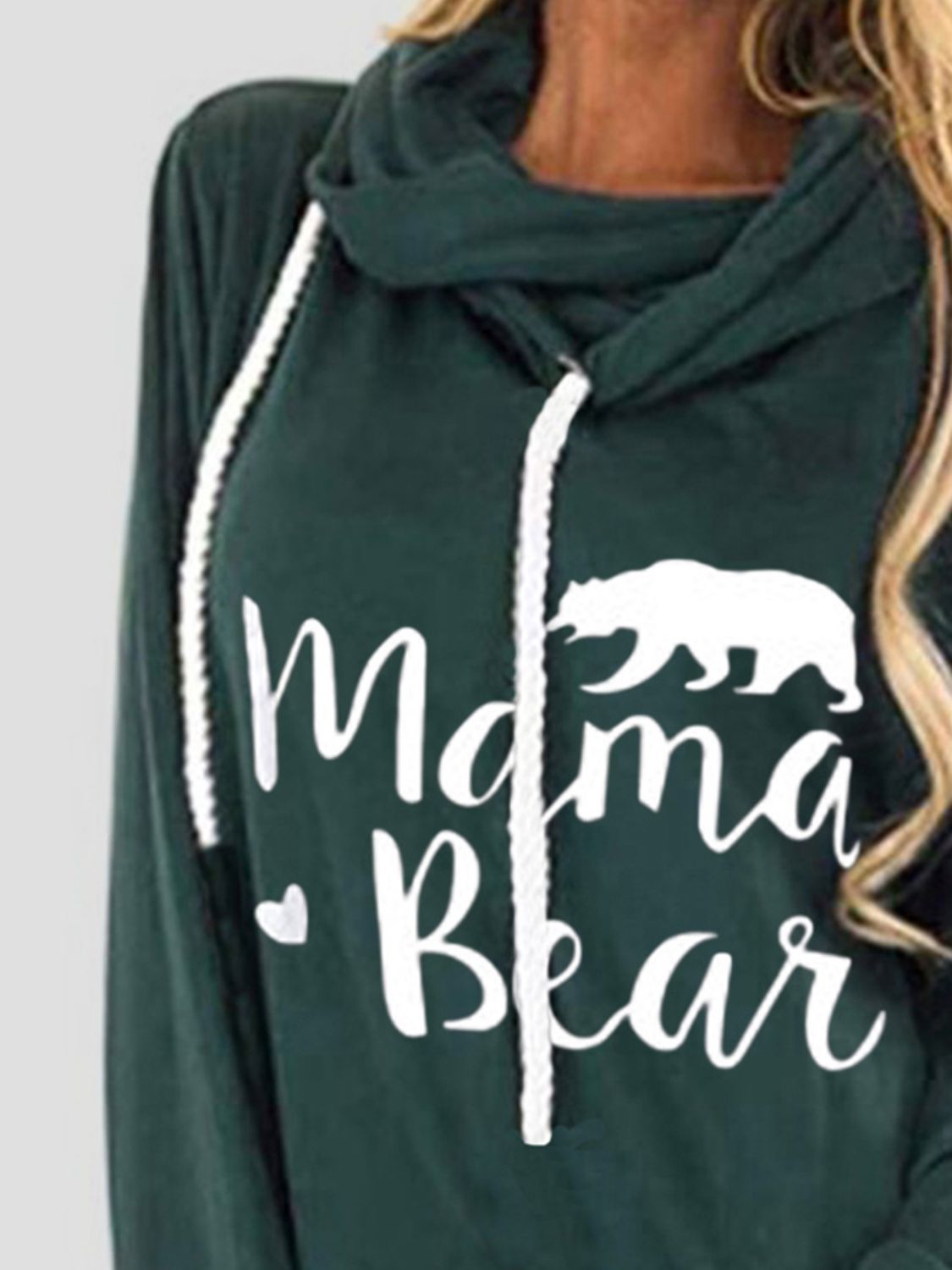 Outfit Flow - Drawstring Letter Graphic Long Sleeve Hoodie