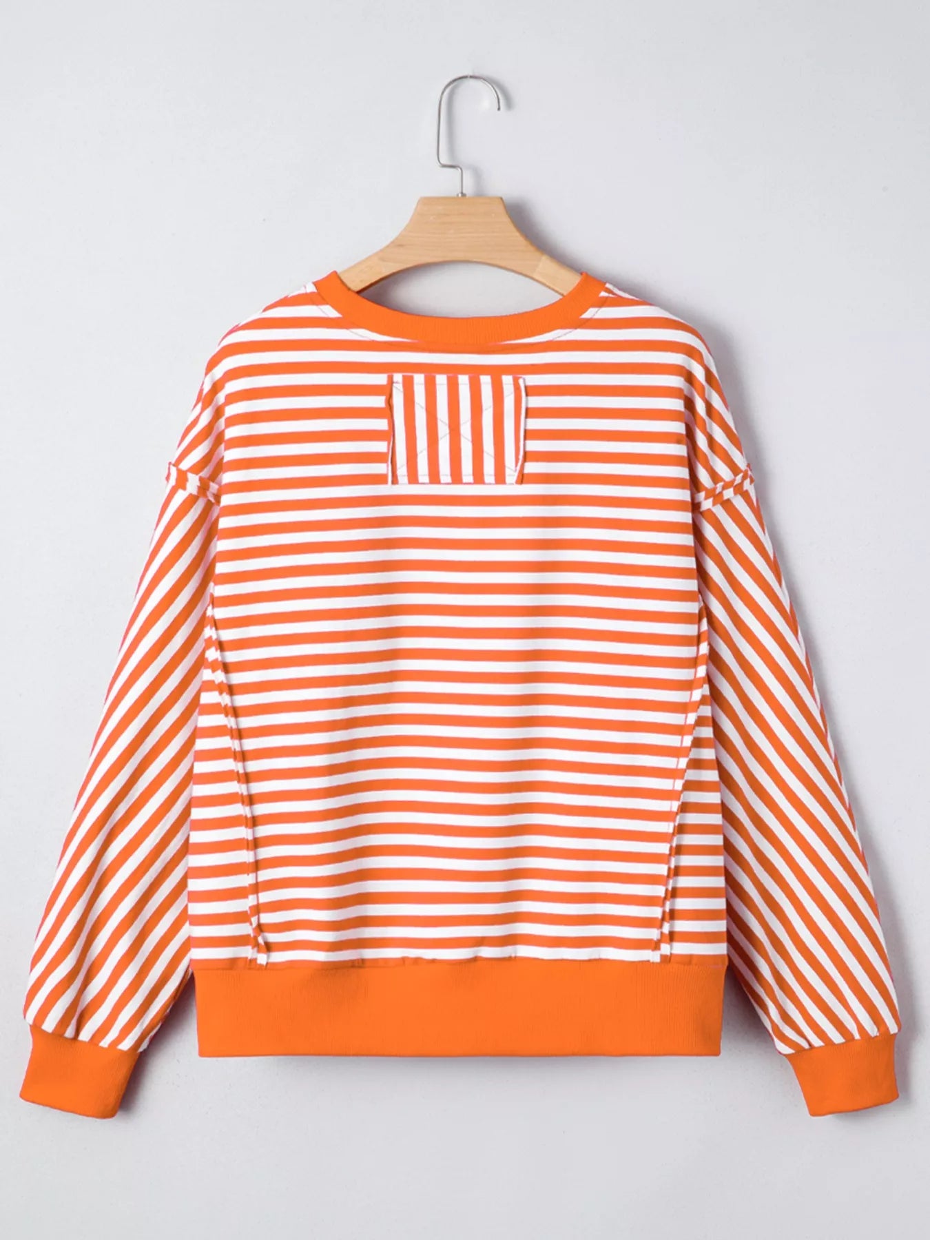 Striped Long Sleeve Casual Sweatshirt OutfitFlow