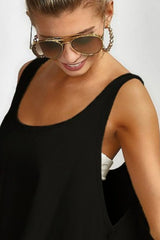 BiBi High and Low Flare Knit Tank Top OutfitFlow