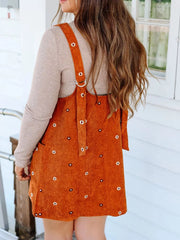 Floral Corduroy Overall Dress Trendsi
