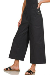 Zenana Woven Spaghetti Strap Overalls OutfitFlow
