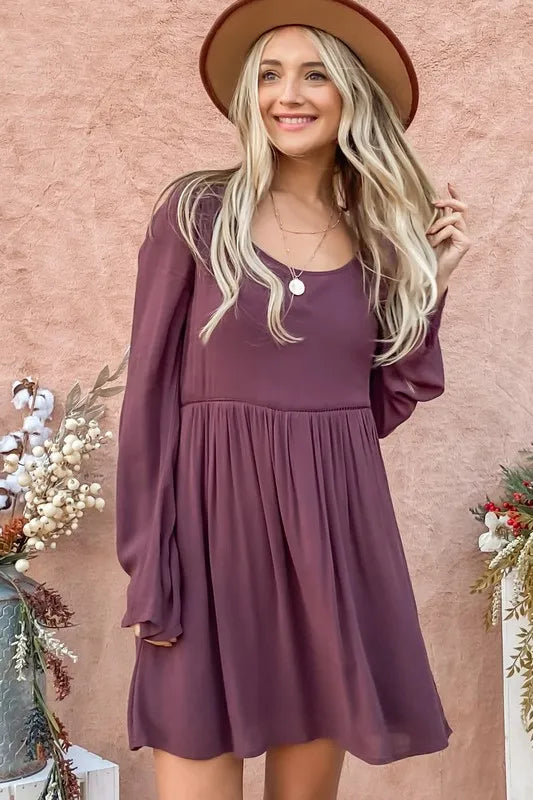 And The Why Back Lace Button Down Detail Bell Sleeve Dress OutfitFlow