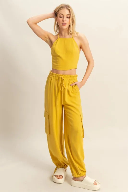 HYFVE Crop Top and Cargo Pants Set OutfitFlow