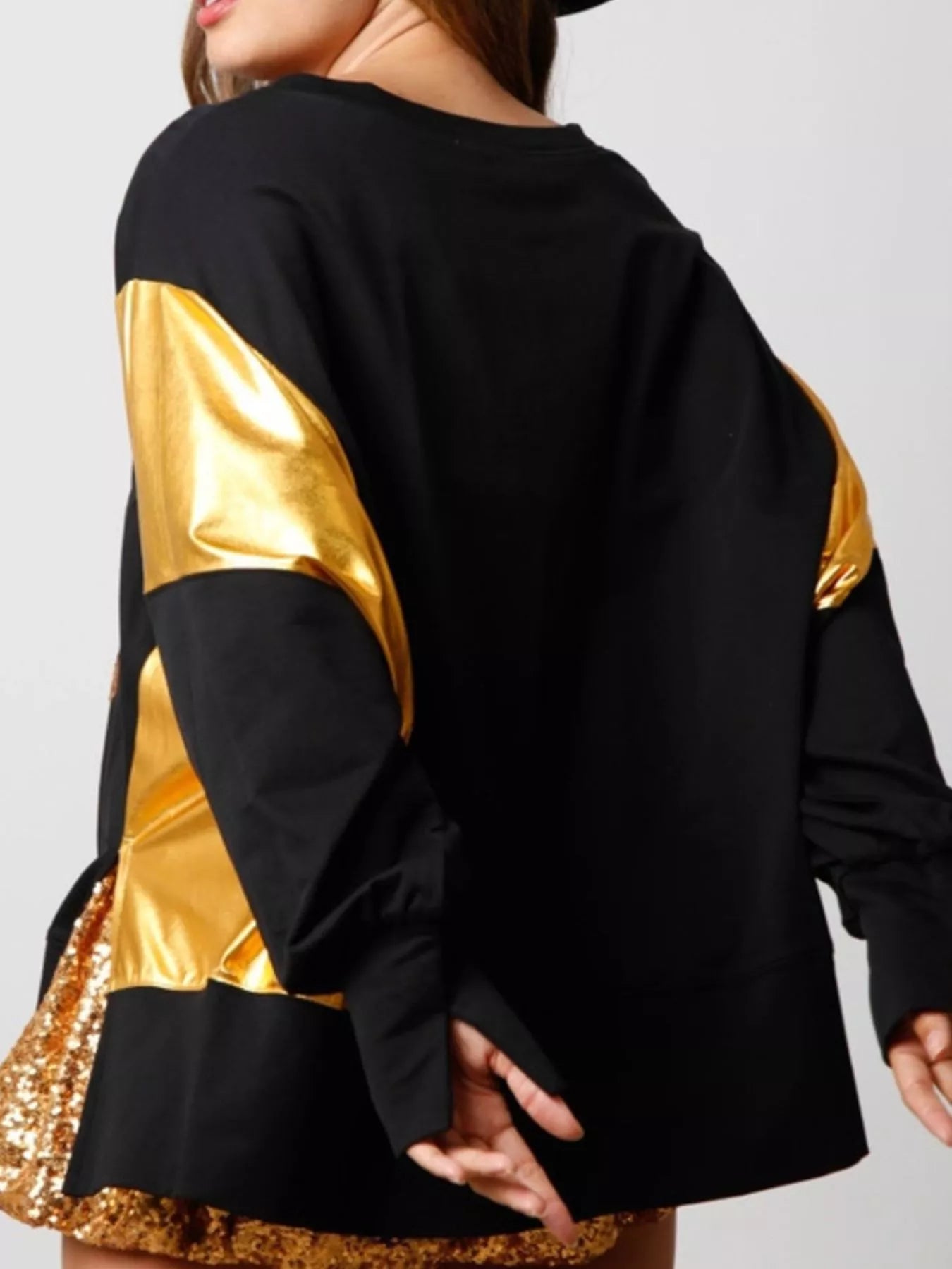 Christmas Sequin Boot Long Sleeve Sweatshirt OutfitFlow