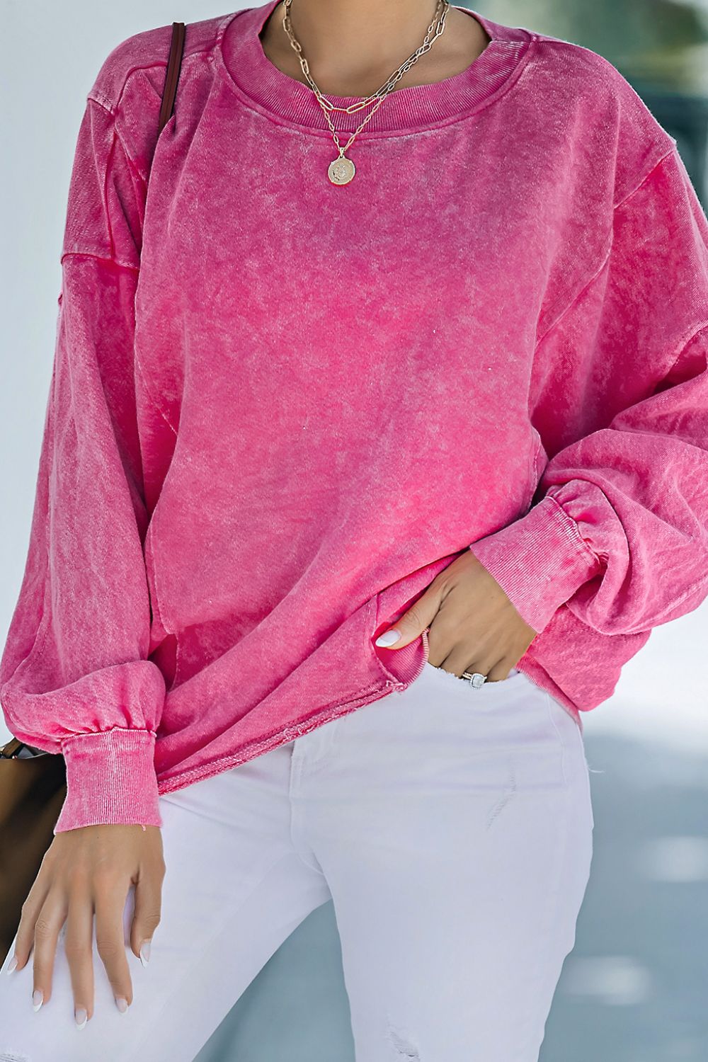 Outfit Flow - Round Neck Long Sleeve Sweatshirt