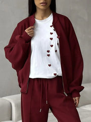 Plus Size Heart Round Neck Short Sleeve T-Shirt OutfitFlow