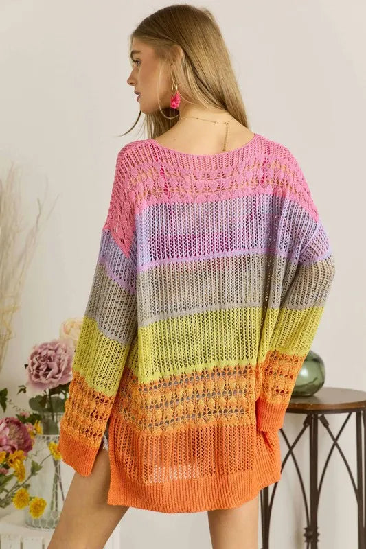 ADORA Colorblock Crochet Top OutfitFlow