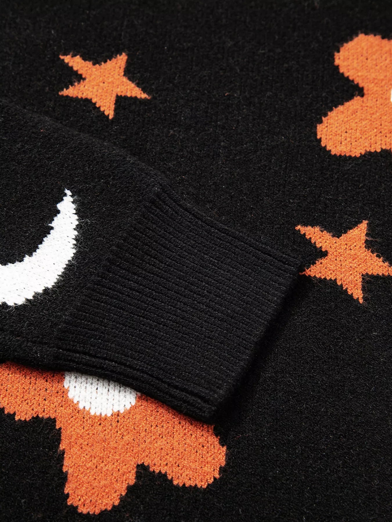 Halloween Gothic Pattern Long Sleeve Sweater OutfitFlow