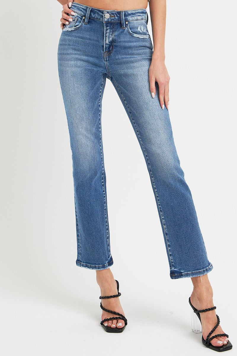 Outfit Flow - RISEN Full Size Mid Rise Ankle Straight Jeans with Pockets