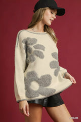 Umgee Floral Jacquard Knit Sweater OutfitFlow