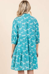 Mittoshop Zebra Print Button Down Shirt Mini Dress OutfitFlow