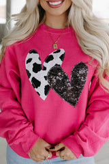 Outfit Flow - Heart Patch Long Sleeve Sweatshirt