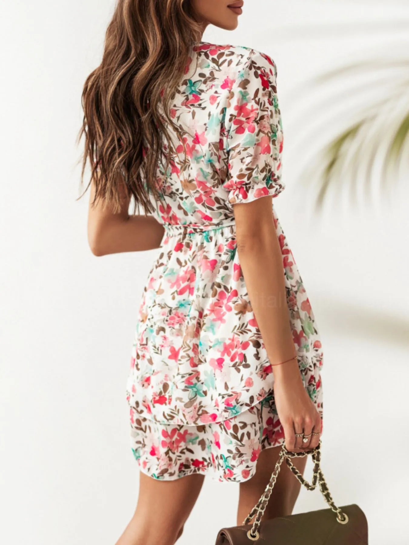 Floral Layered Mini Dress with Ruffle Hem OutfitFlow