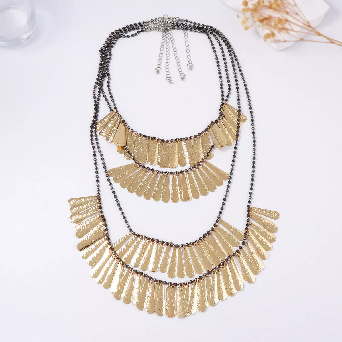 4-Piece 18K Gold-Plated Iron Tassel Necklace OutfitFlow