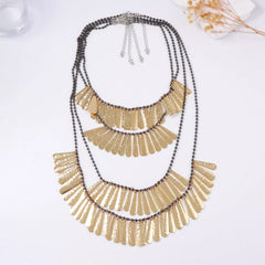 4-Piece 18K Gold-Plated Iron Tassel Necklace OutfitFlow