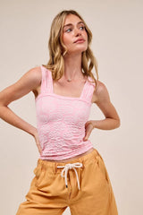 SO ME Two Tone Floral Seamless Tank Top OutfitFlow