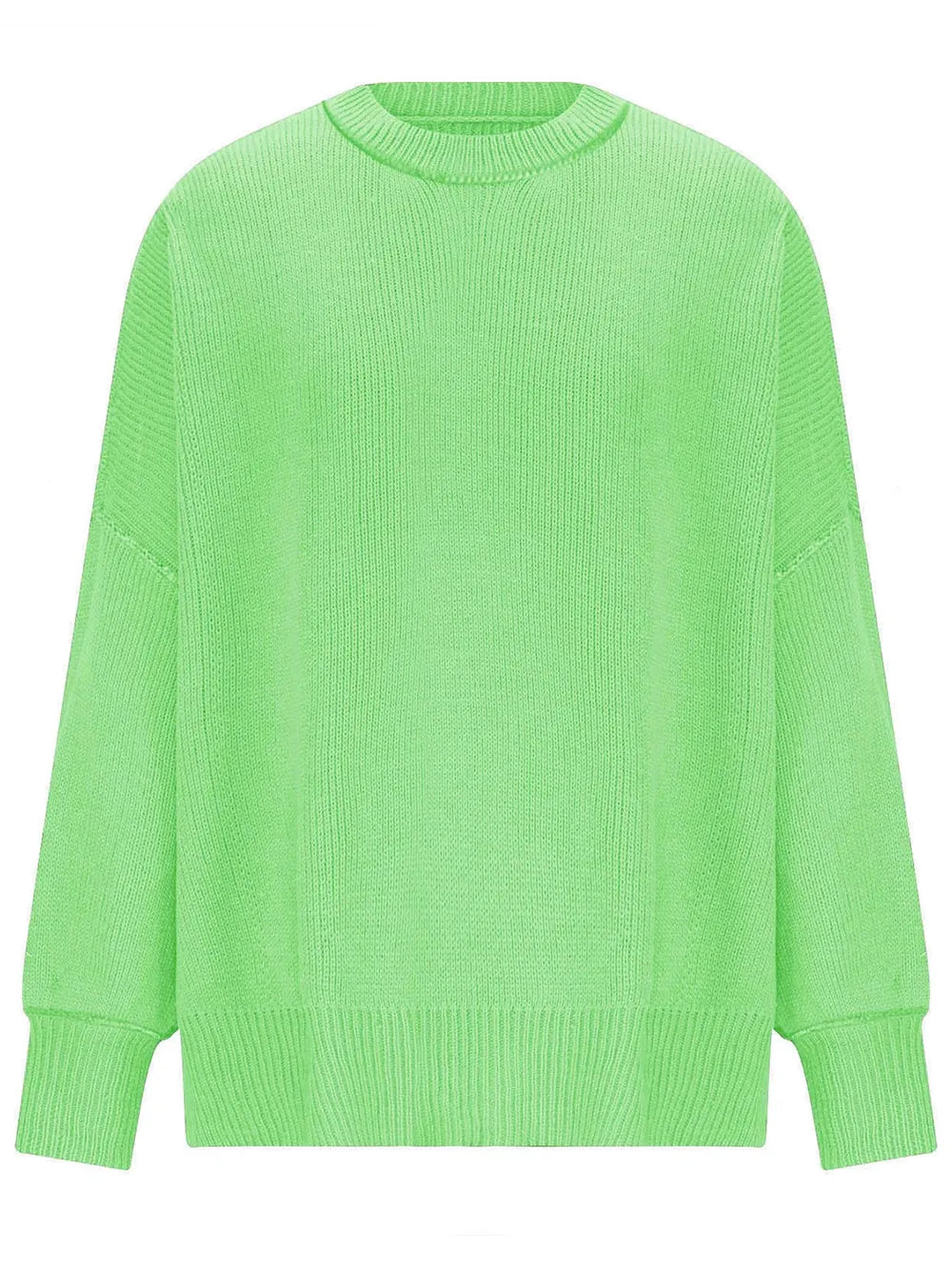Round Neck Long Sleeve Sweater OutfitFlow