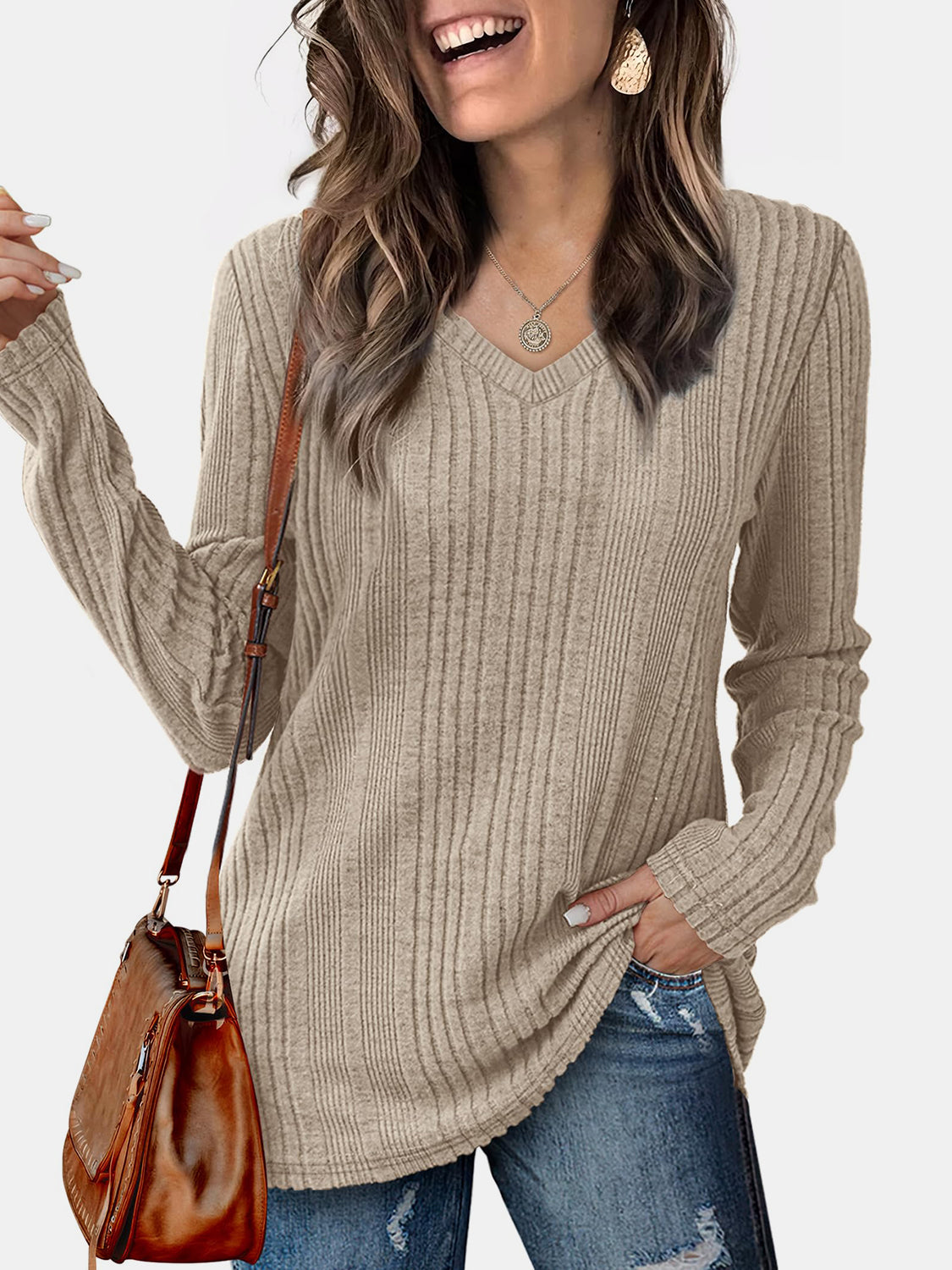 Outfit Flow - V-Neck Long Sleeve T-Shirt