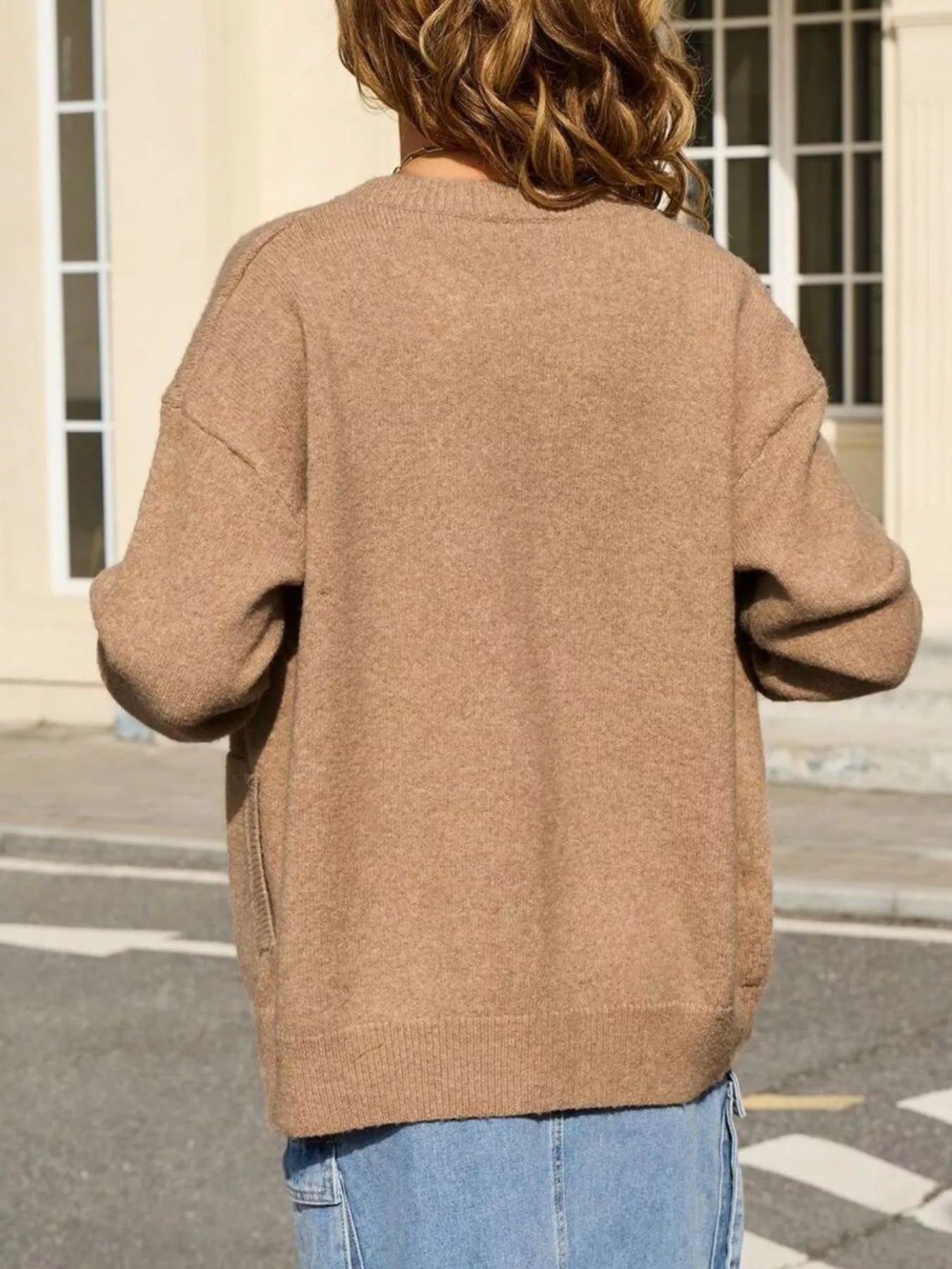 Casual Button-Down Knit Cardigan Trendsi