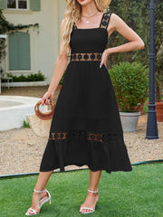 Lace Detail Sleeveless Midi Cami Dress OutfitFlow