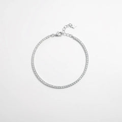 925 Sterling Silver Inlaid Zircon Bracelet Silver One Size OutfitFlow
