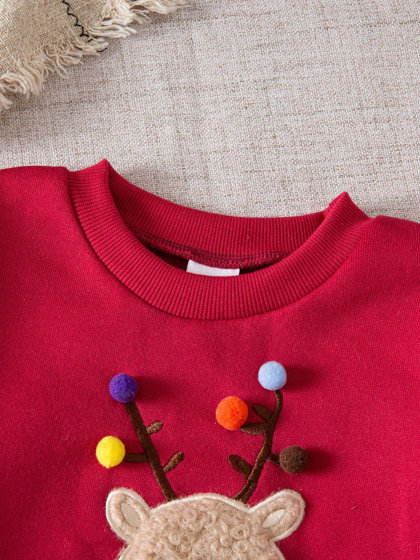 Children's Christmas Reindeer Sweatshirt & Plaid Skirt Set OutfitFlow