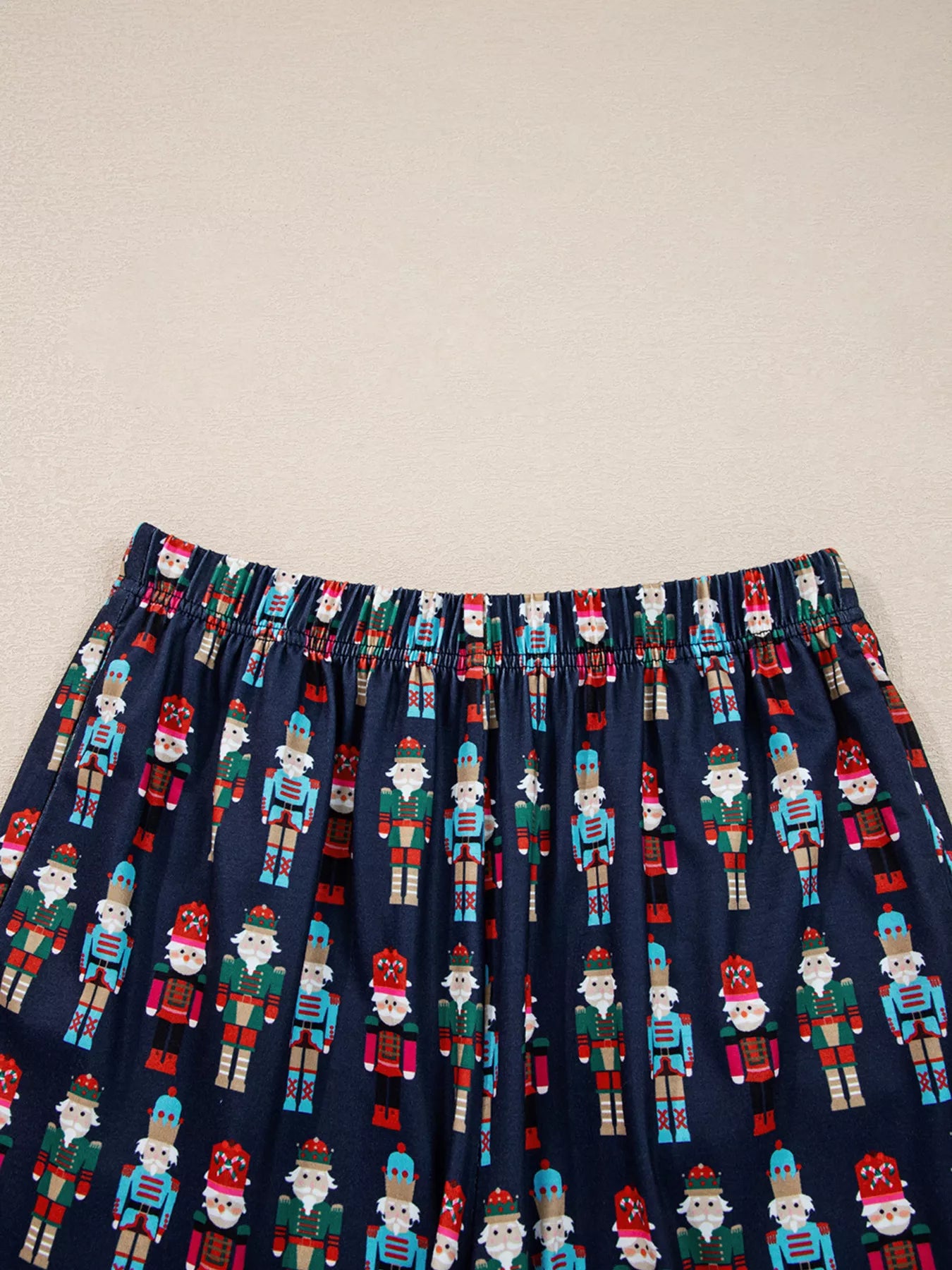 Mama Claus Plaid Letter Tee and Nutcracker Shorts 2pcs Lounge Set OutfitFlow