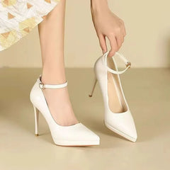 Point Toe Stiletto Pumps Beige OutfitFlow