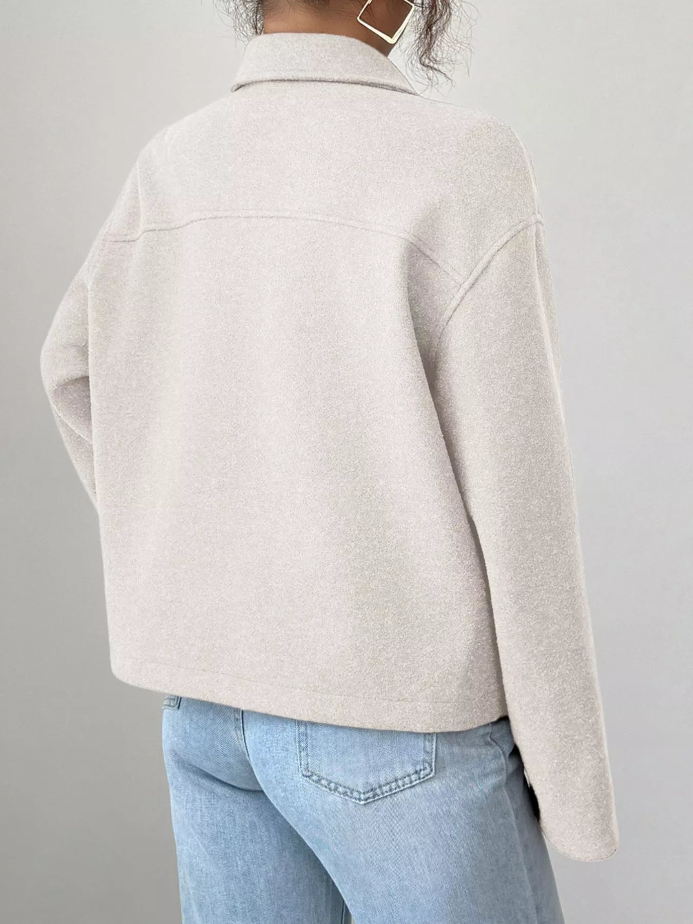Casual Zip-Up Long Sleeve Jacket Trendsi