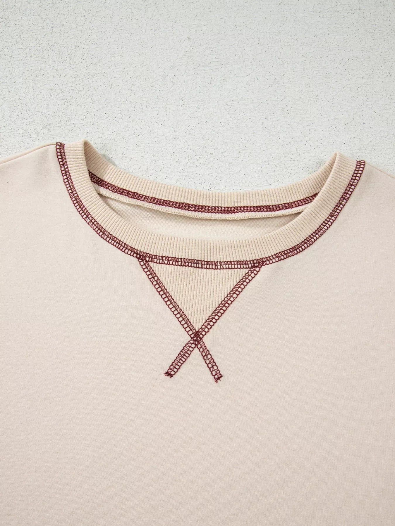 Stripe Sleeve Patchwork Casual Sweatshirt Trendsi