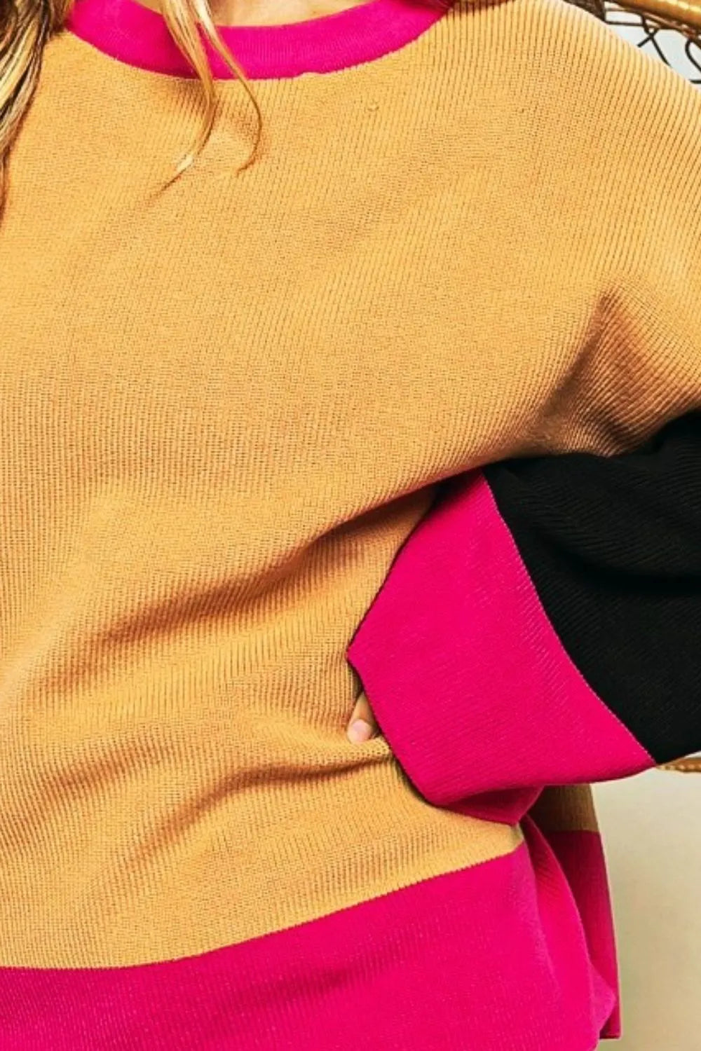 BiBi Bell Sleeve Rib Knit Sweater OutfitFlow