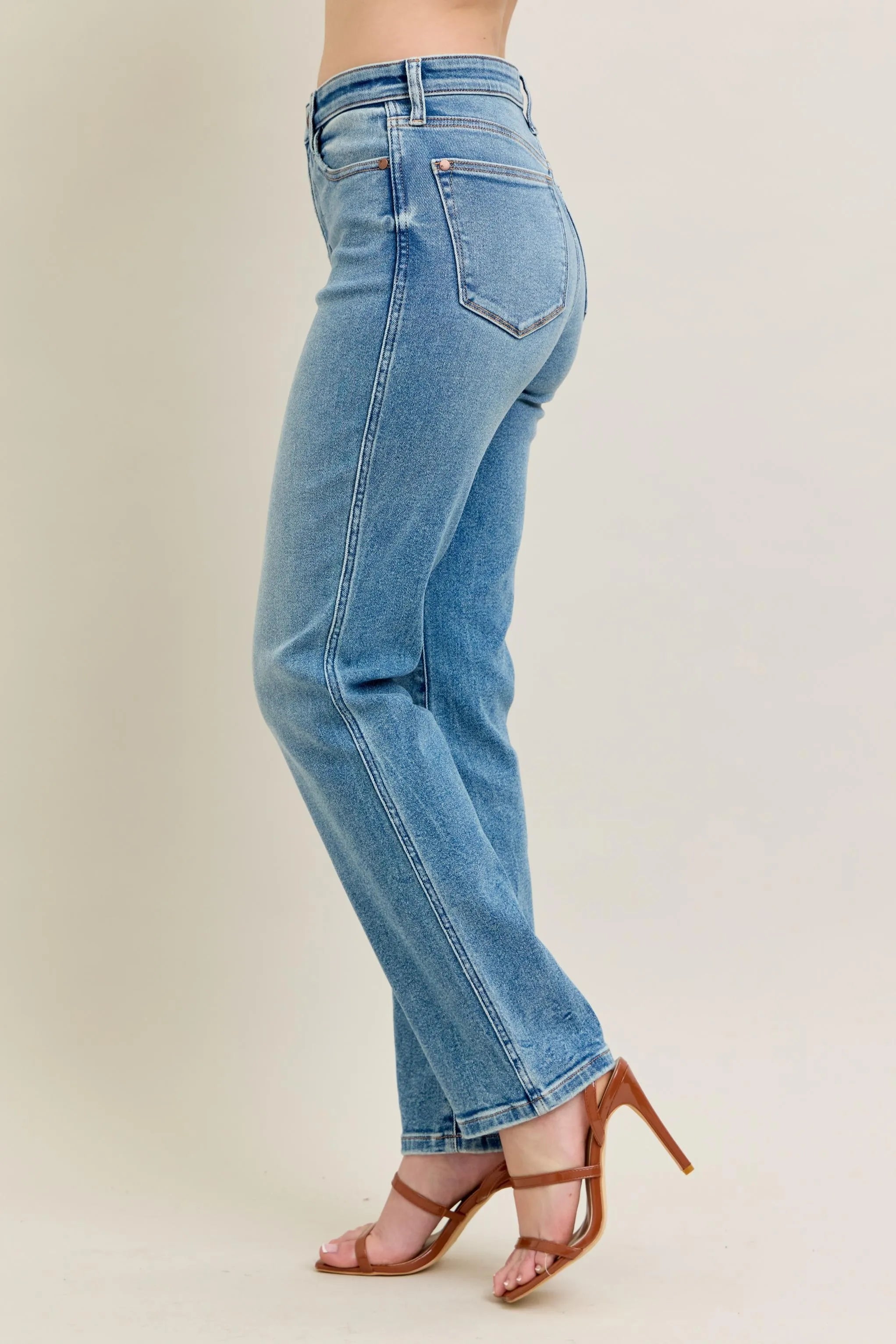 Judy Blue Full Size Hw Vintage Straight Jeans Plus Size OutfitFlow