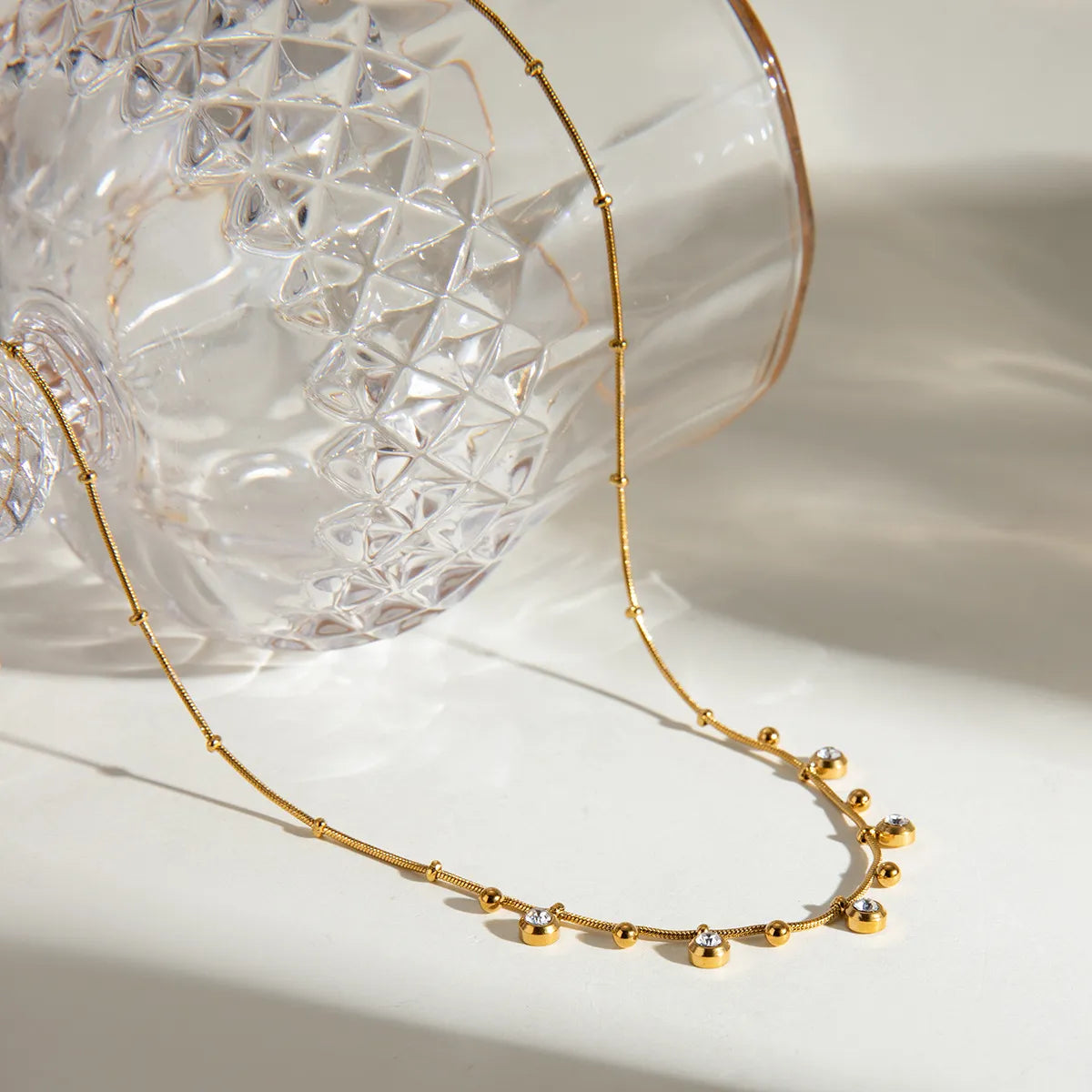 Titanium Steel Zircon Necklace OutfitFlow
