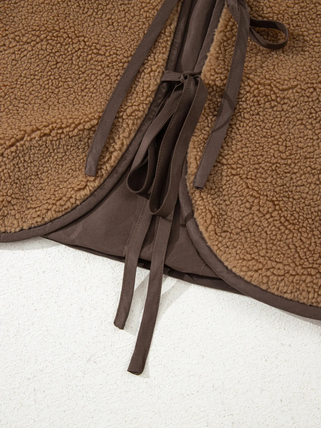 Double Tied Front Vest Coat Trendsi