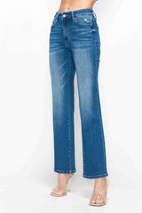 bytos Full Size Cat's Whiskers High Rise Straight Jeans