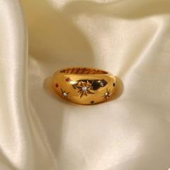 18K Gold-Plated Zircon Ring OutfitFlow