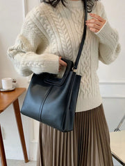 Square Handle PU Leather Crossbody Bag OutfitFlow