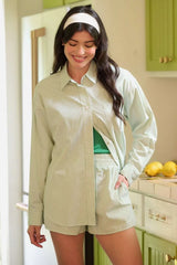 Mittoshop Striped Shirt and Shorts Set OutfitFlow