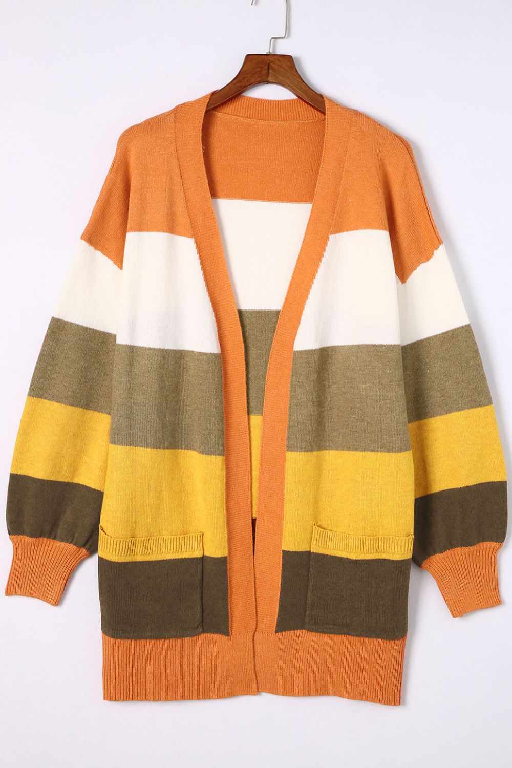 Open Front Color Block Cardigan OutfitFlow