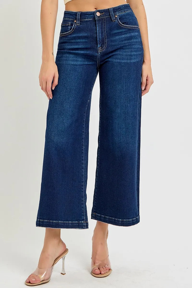 RISEN High Rise Crop Wide Jeans OutfitFlow