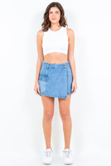 American Bazi Cargo Pocket Denim Skirt