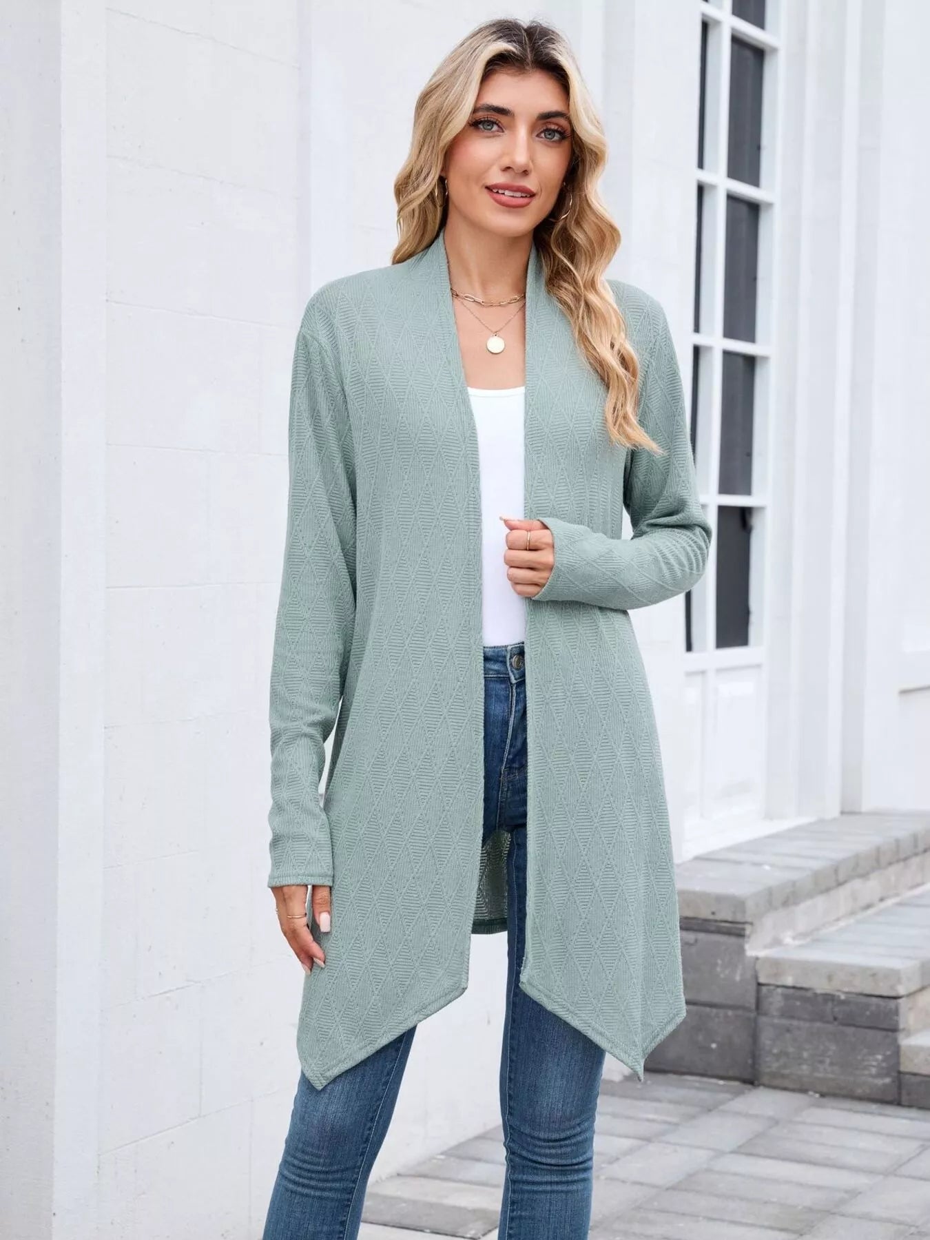 Open Front Long Cardigan OutfitFlow